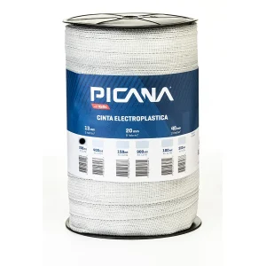 CINTA ELECTROPLÁSTICA SUPER, 13mm/8 hebras de acero inox. – 200mt